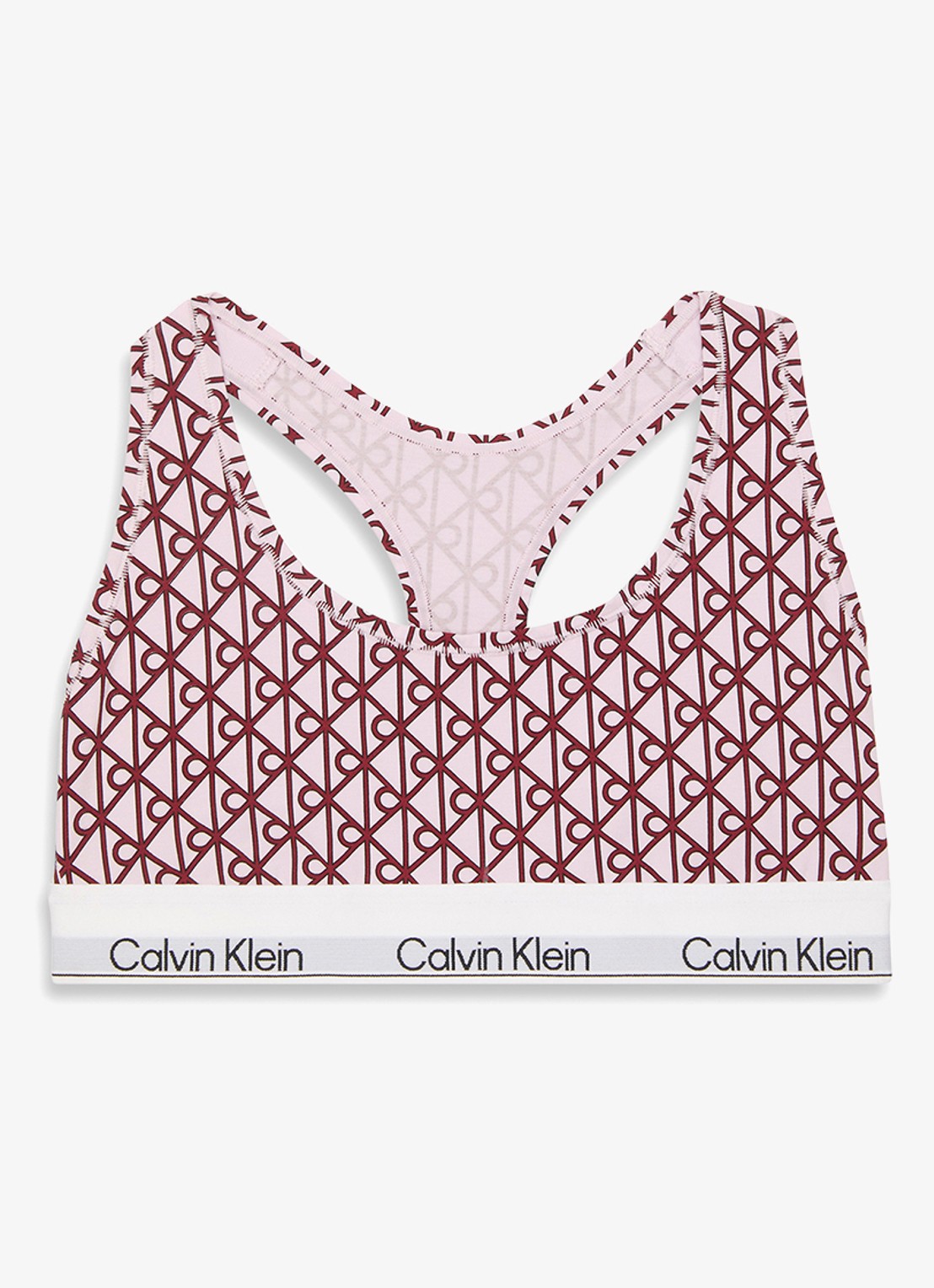 Calvin Klein Bralette met logoband - voorkant 6 roze