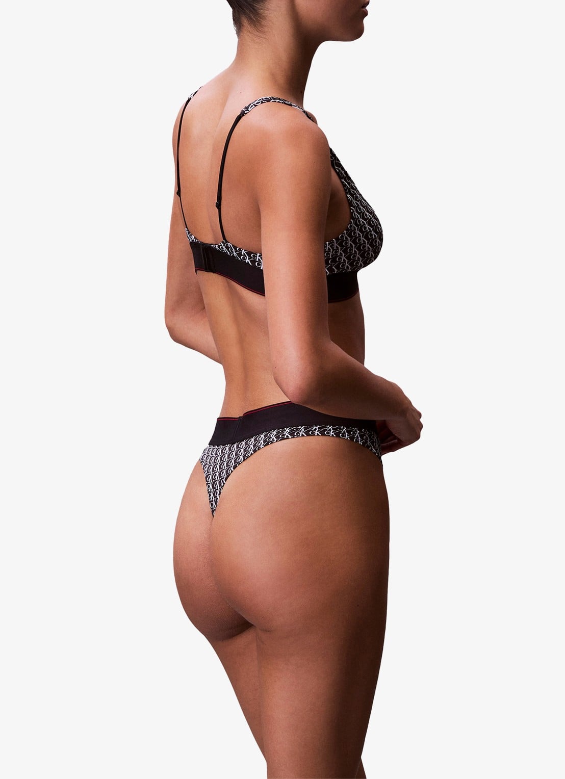 Calvin Klein Bralette met logoband - achterkant wit