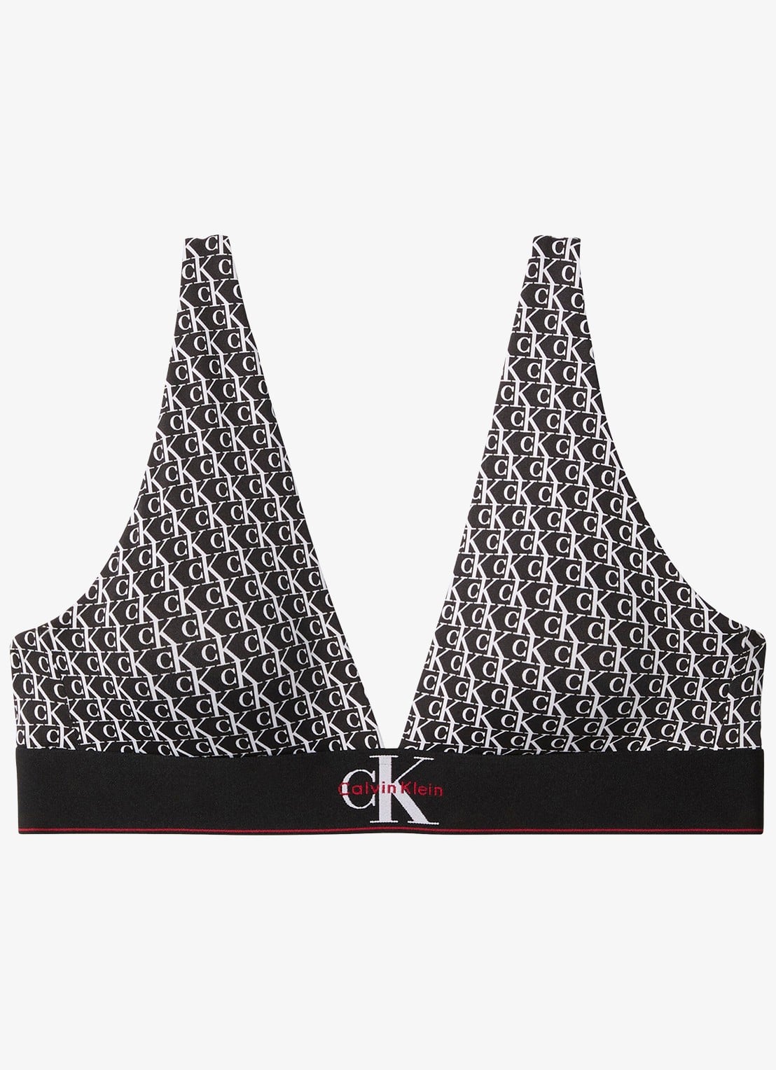 Calvin Klein Bralette met logoband - voorkant 5 wit