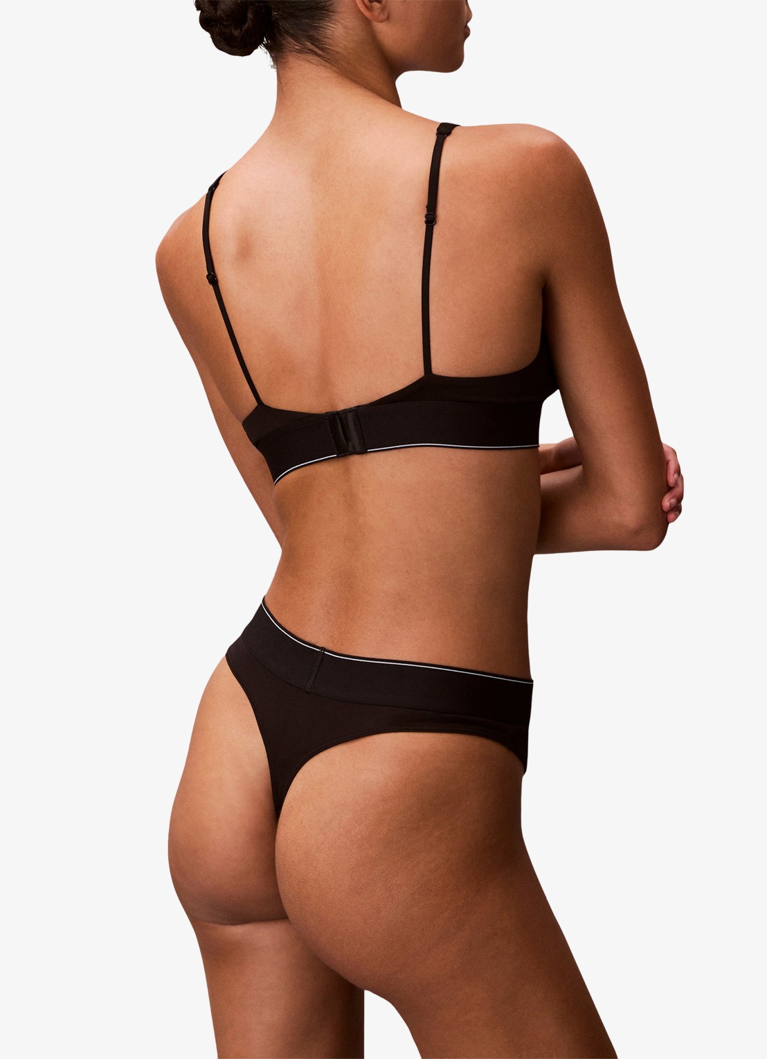 Calvin Klein Bralette met logoband - detail 4 zwart