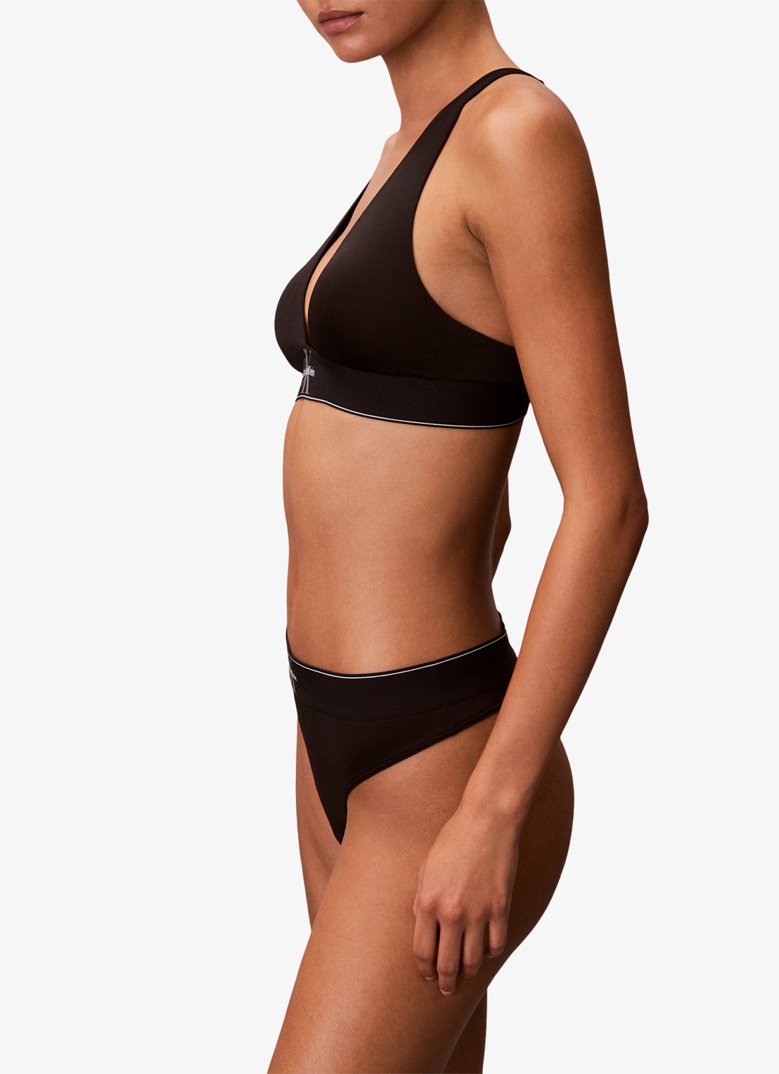 Calvin Klein Bralette met logoband - detail 5 zwart