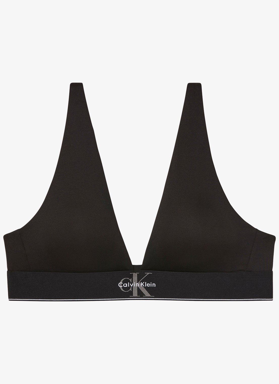Calvin Klein Bralette met logoband - voorkant zwart