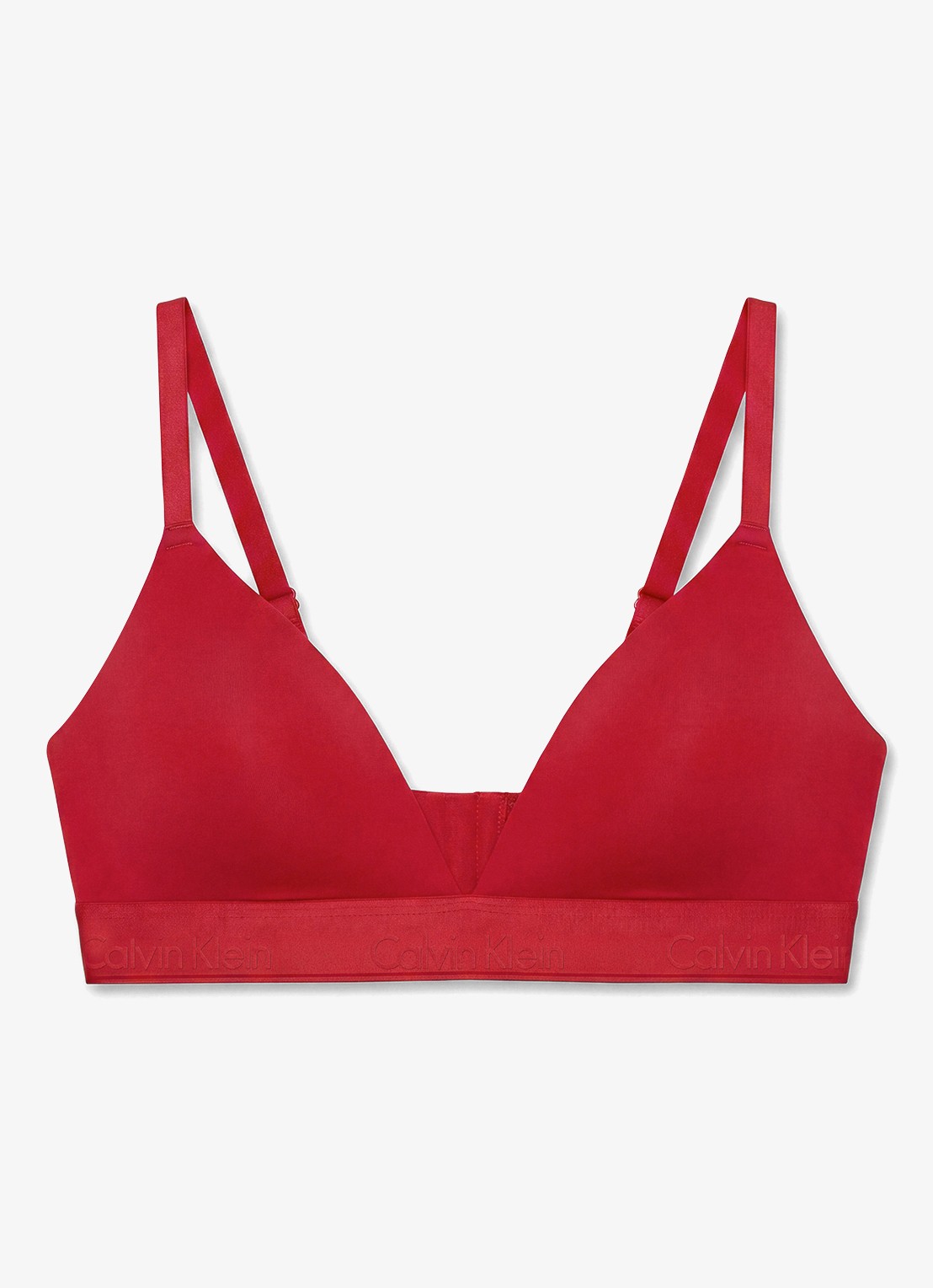 Calvin Klein Bralette met logoband - voorkant 5 kersenrood