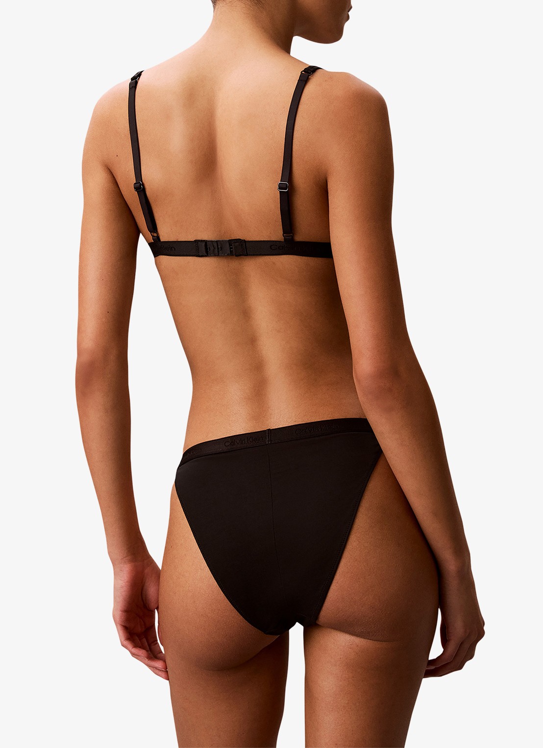 Calvin Klein Bralette met mesh detail - achterkant 6 zwart