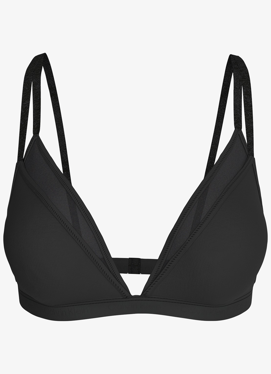 Calvin Klein Bralette met mesh detail - voorkant zwart