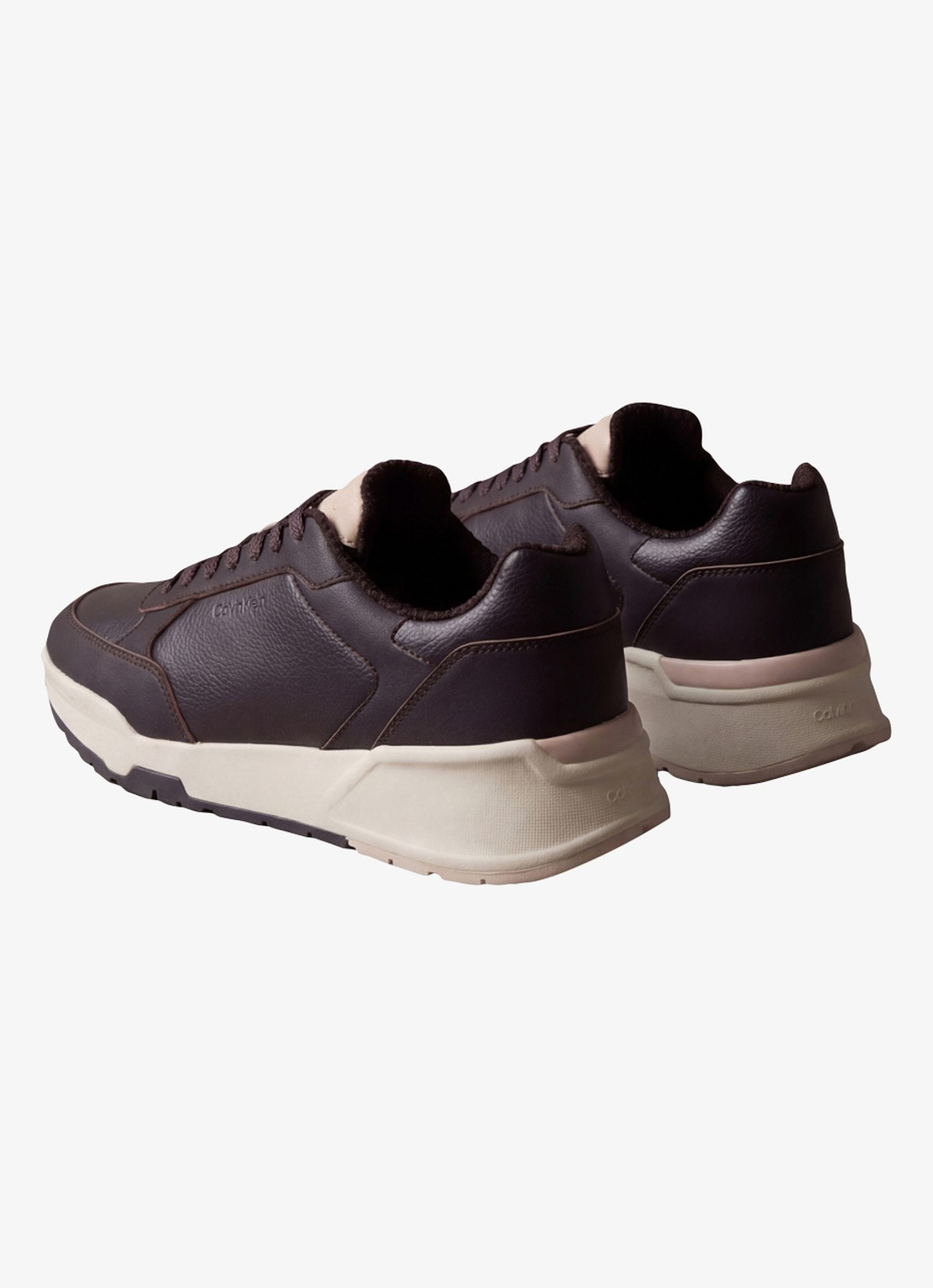 Calvin Klein Chunky Dad sneaker van leer met logo - detail 4 aubergine