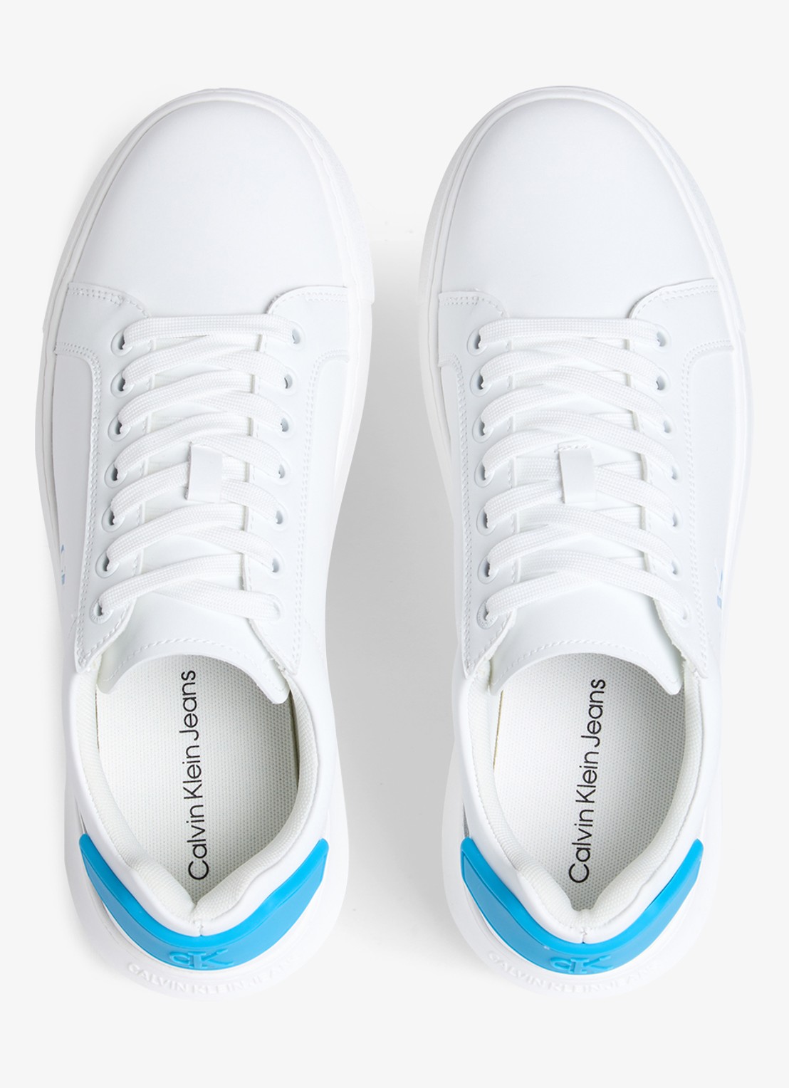 Calvin Klein CHUNKY LEATHER TRAINERS - detail 3 wit