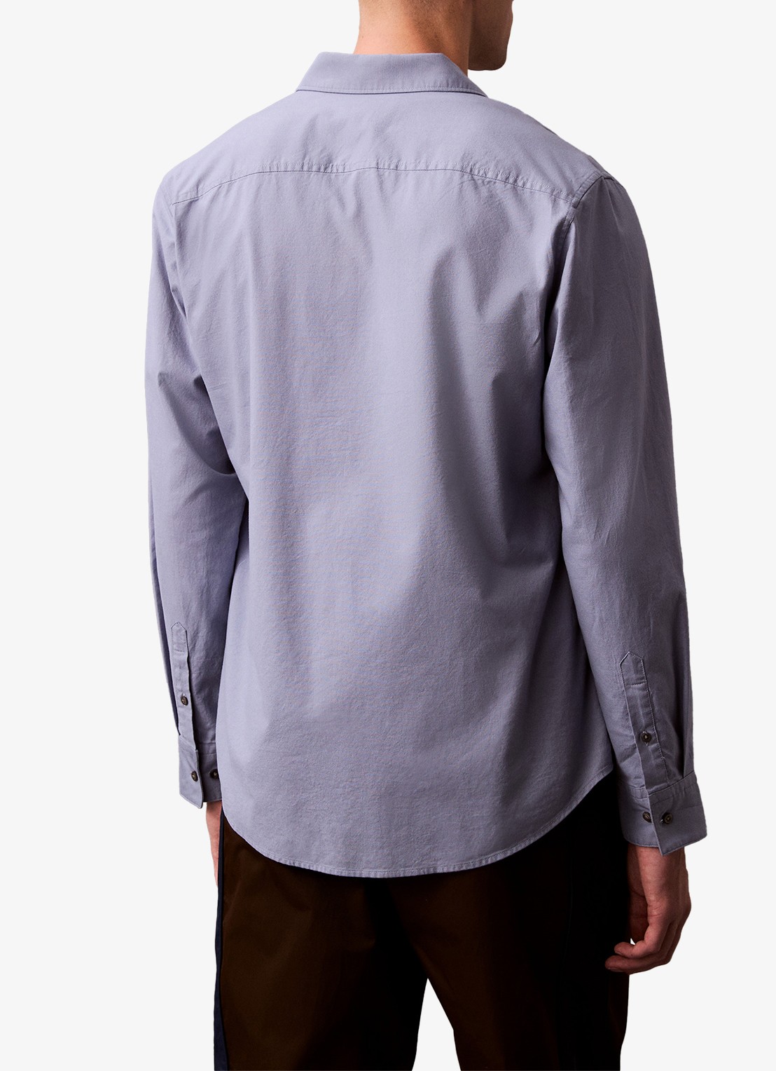 Calvin Klein Classix Oxford regular fit overhemd met logoborduring - achterkant blauw