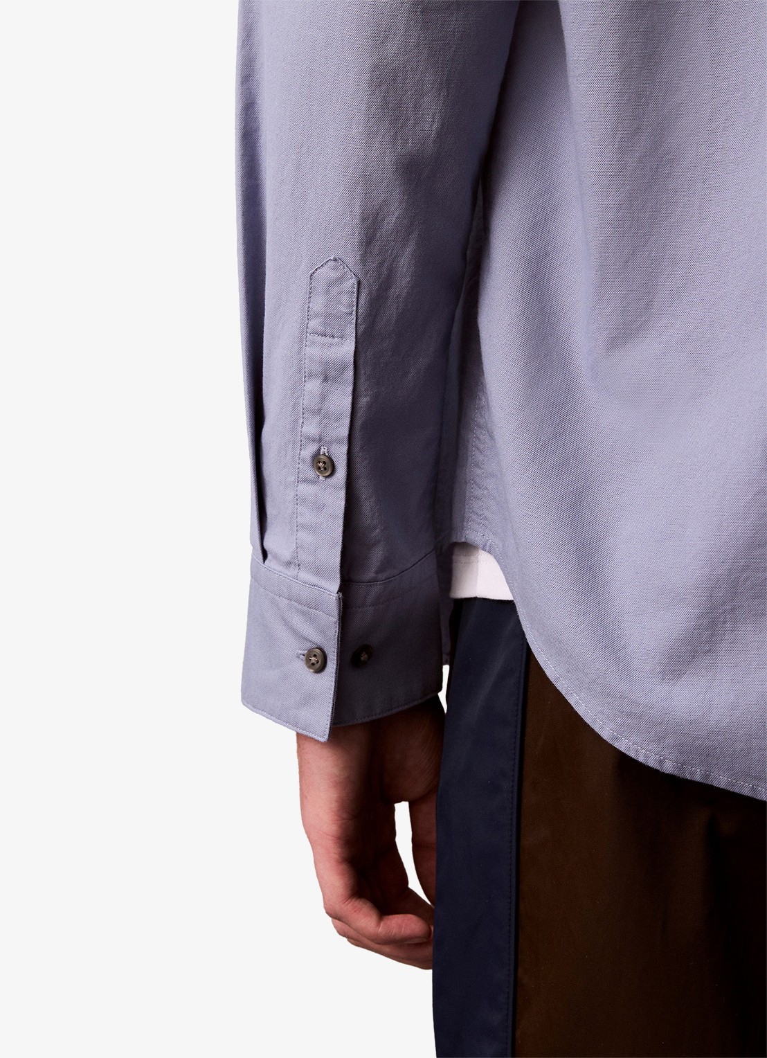 Calvin Klein Classix Oxford regular fit overhemd met logoborduring - detail 5 blauw