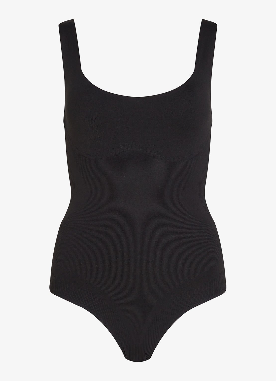 Calvin Klein Corrigerende body met rib structuur - voorkant 4 zwart