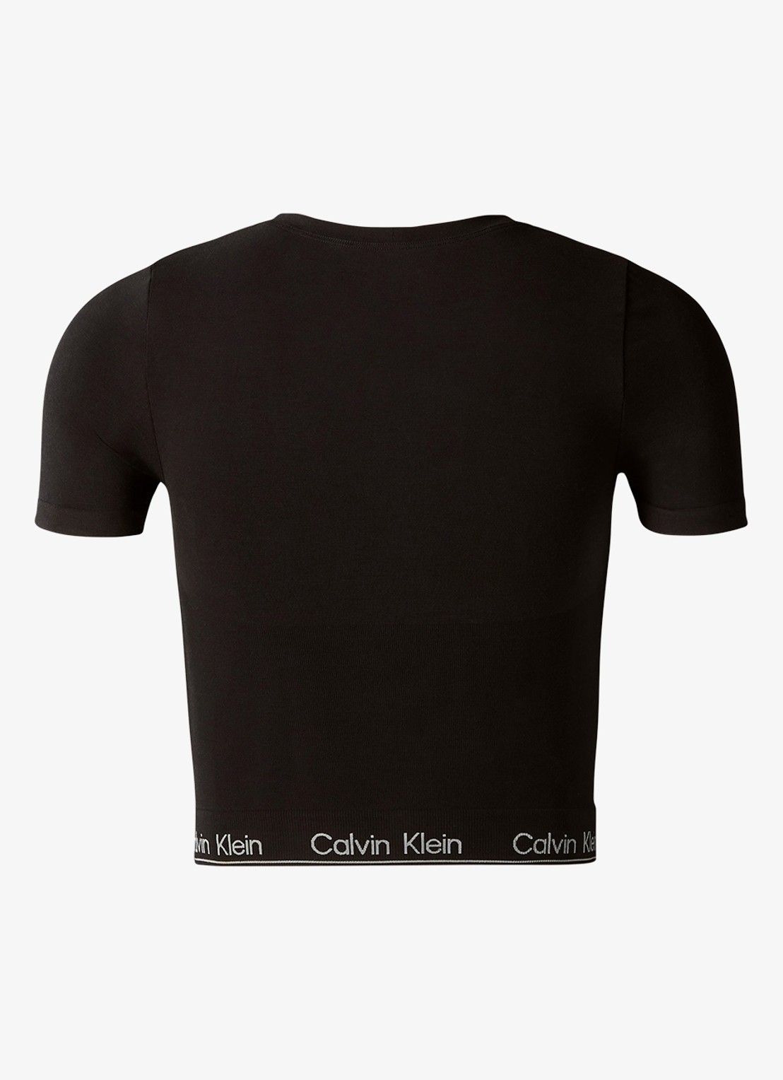 Calvin Klein Crop top met logoband - detail 2 zwart