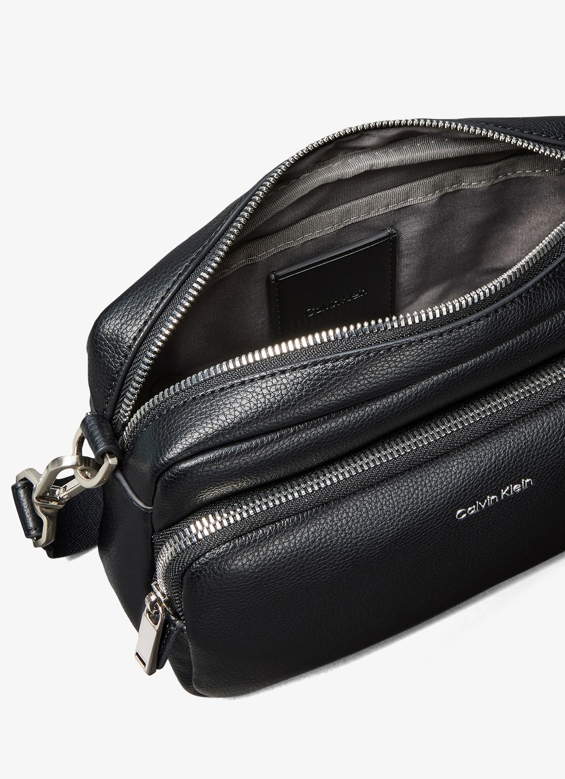 Calvin Klein Crossbodytas met logo - detail 4 zwart