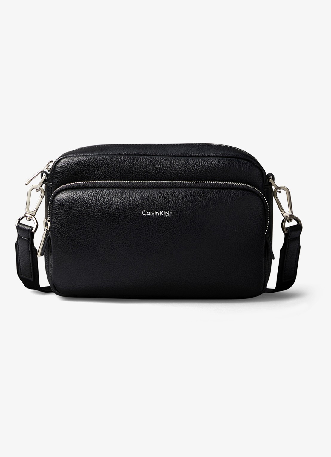 Calvin Klein Crossbodytas met logo - voorkant zwart