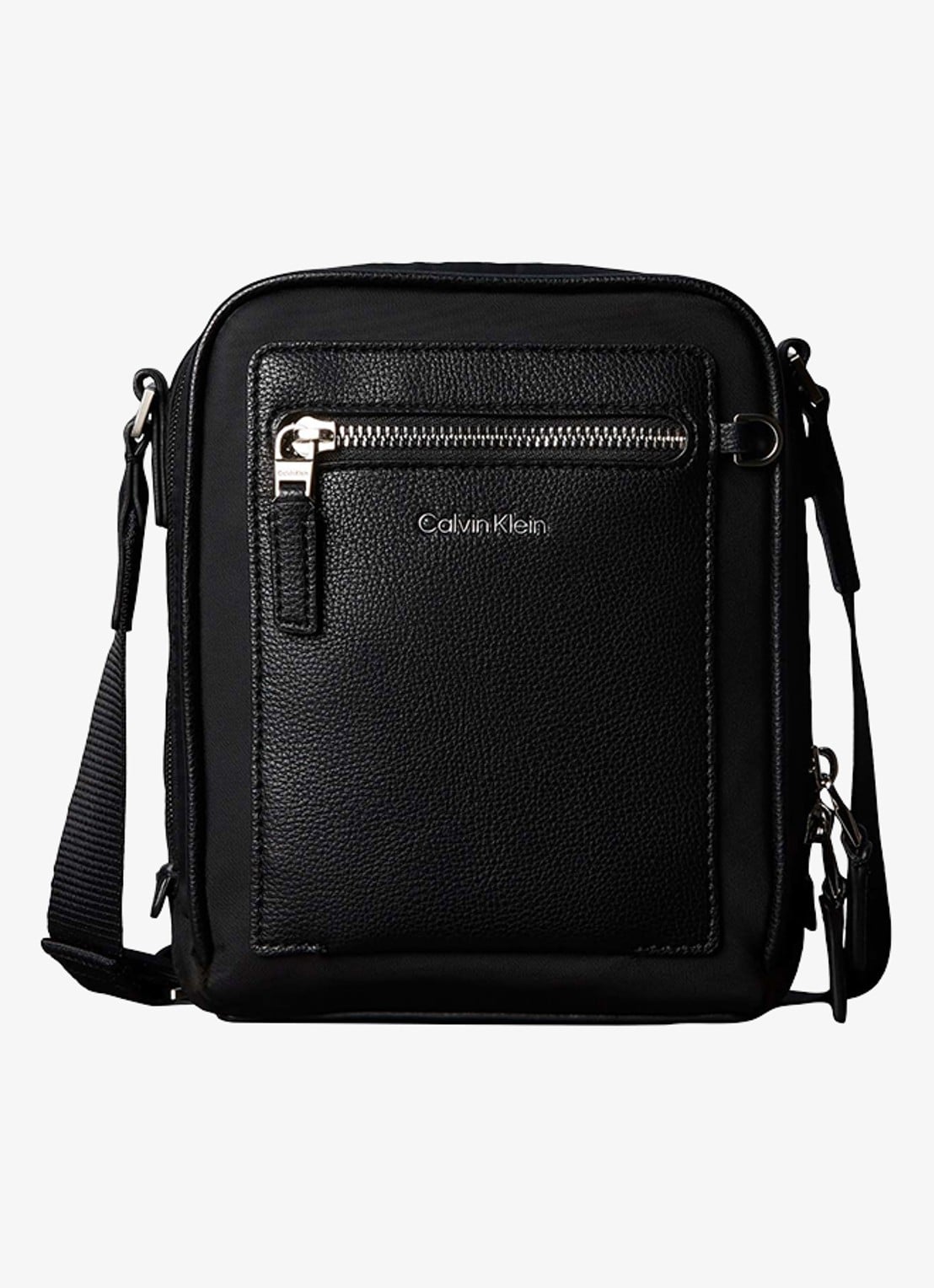 Calvin Klein Crossbodytas met logo - voorkant 2 zwart