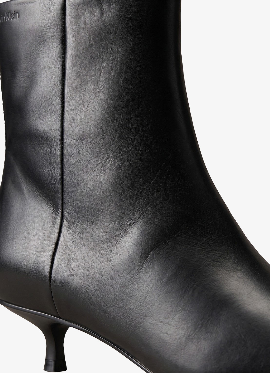 Calvin Klein Enkellaarsje van leer - detail 4 zwart
