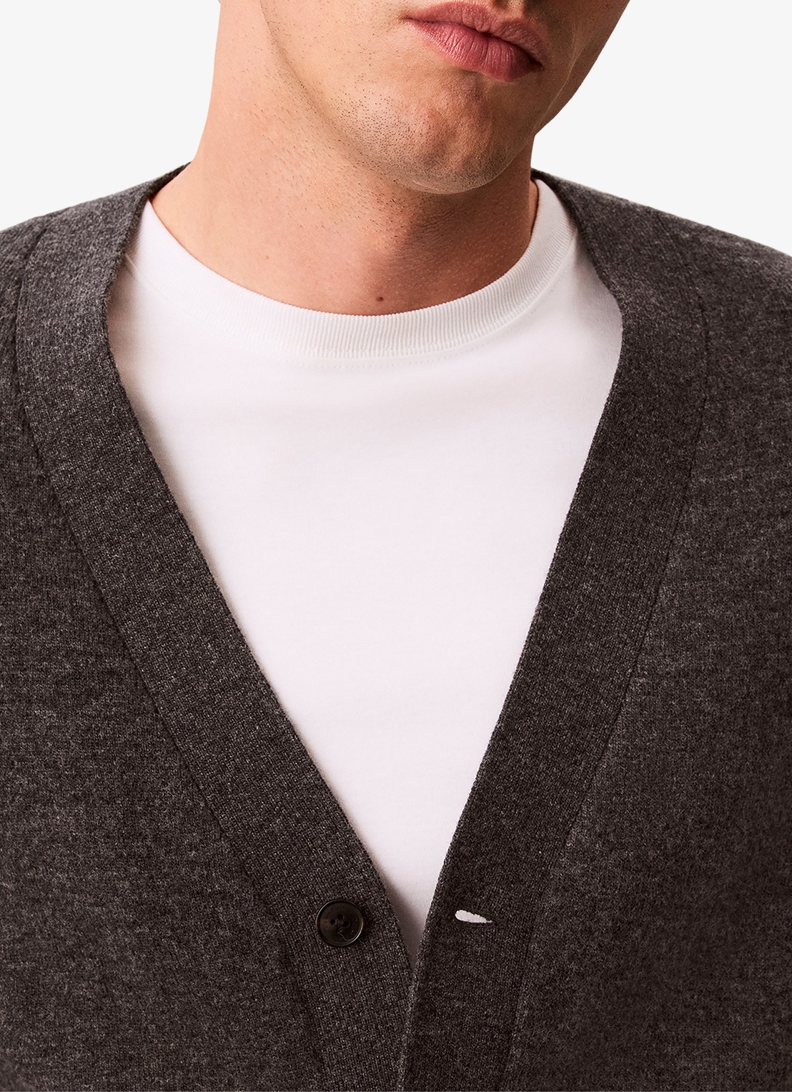 Calvin Klein Fijngebreid vest met logoborduring - detail 5 donkergrijs