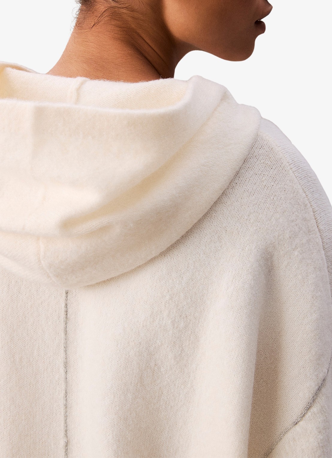 Calvin Klein Fijngebreide hoodie met lurex - detail 7 ivoor