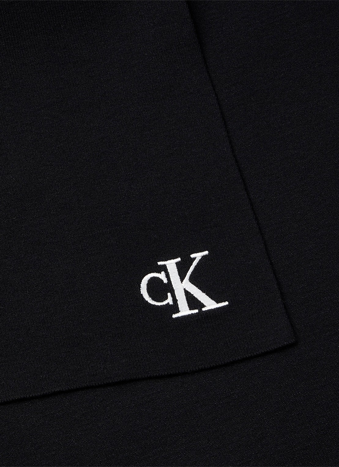 Calvin Klein Fijngebreide sjaal met logoborduring - detail 3 zwart