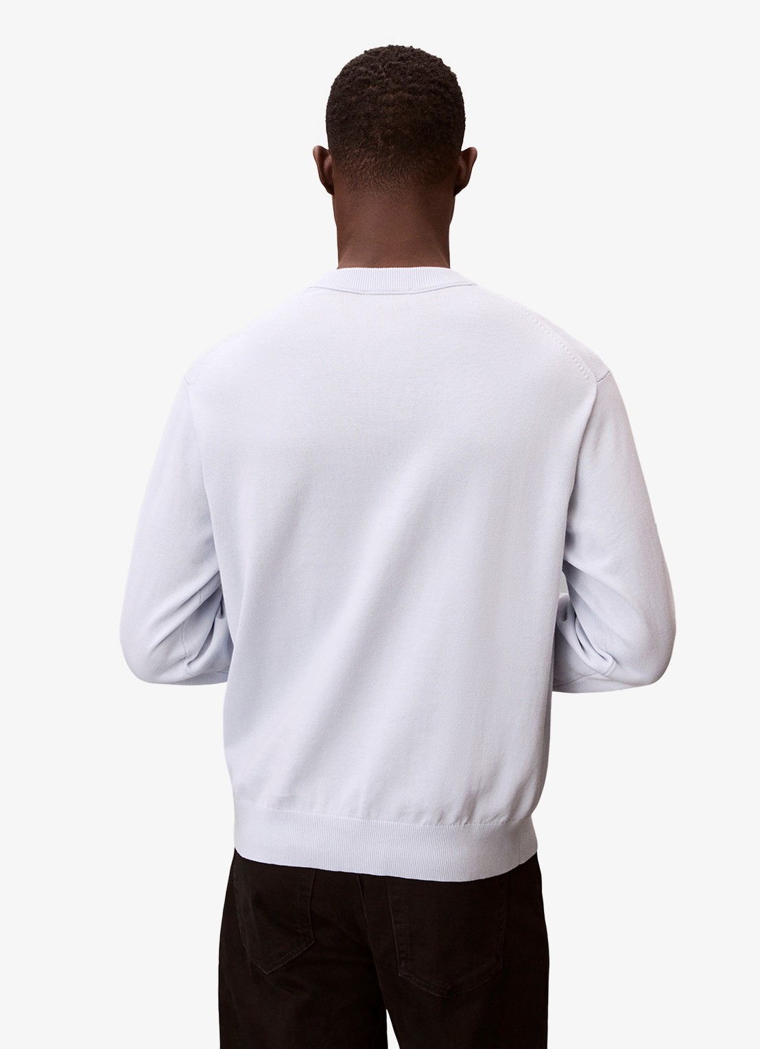 Calvin Klein Fijngebreide trui met logo - achterkant 3 lichtblauw