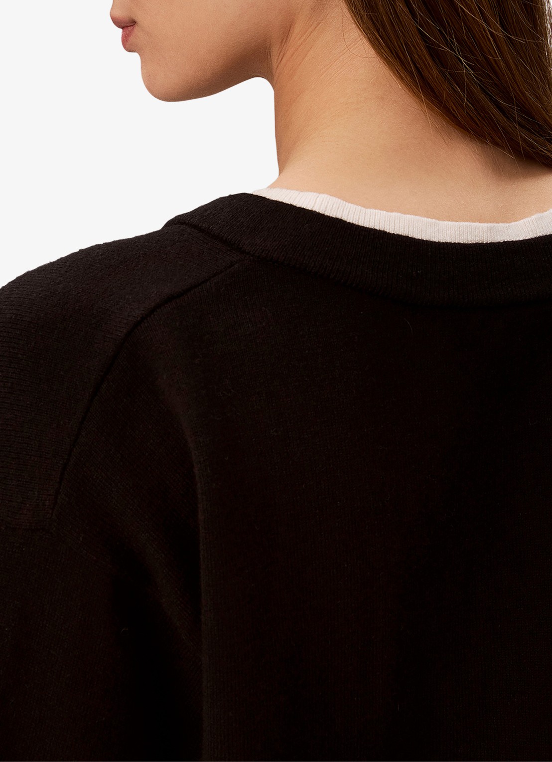 Calvin Klein Fijngebreide trui met logoborduring - detail 4 zwart