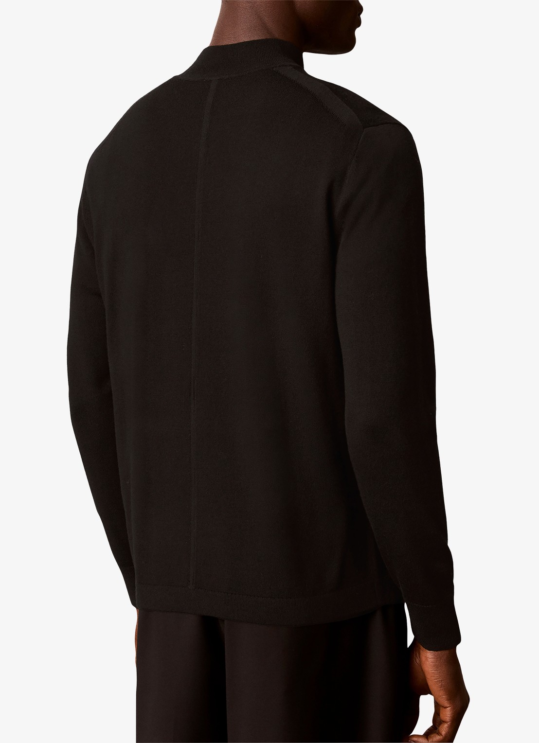 Calvin Klein Fijngebreide trui met logoborduring - achterkant 6 zwart