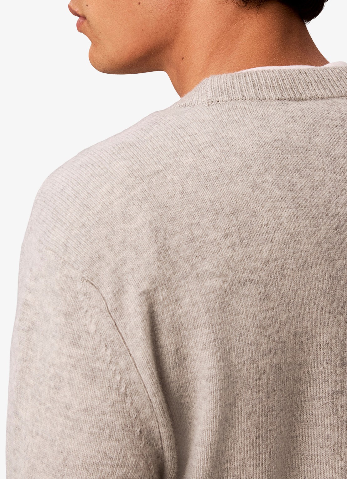 Calvin Klein Fijngebreide trui van wol - detail 6 lichtgrijs