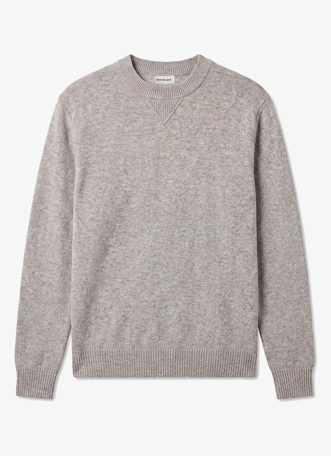 Calvin Klein Fijngebreide trui van wol - voorkant lichtgrijs