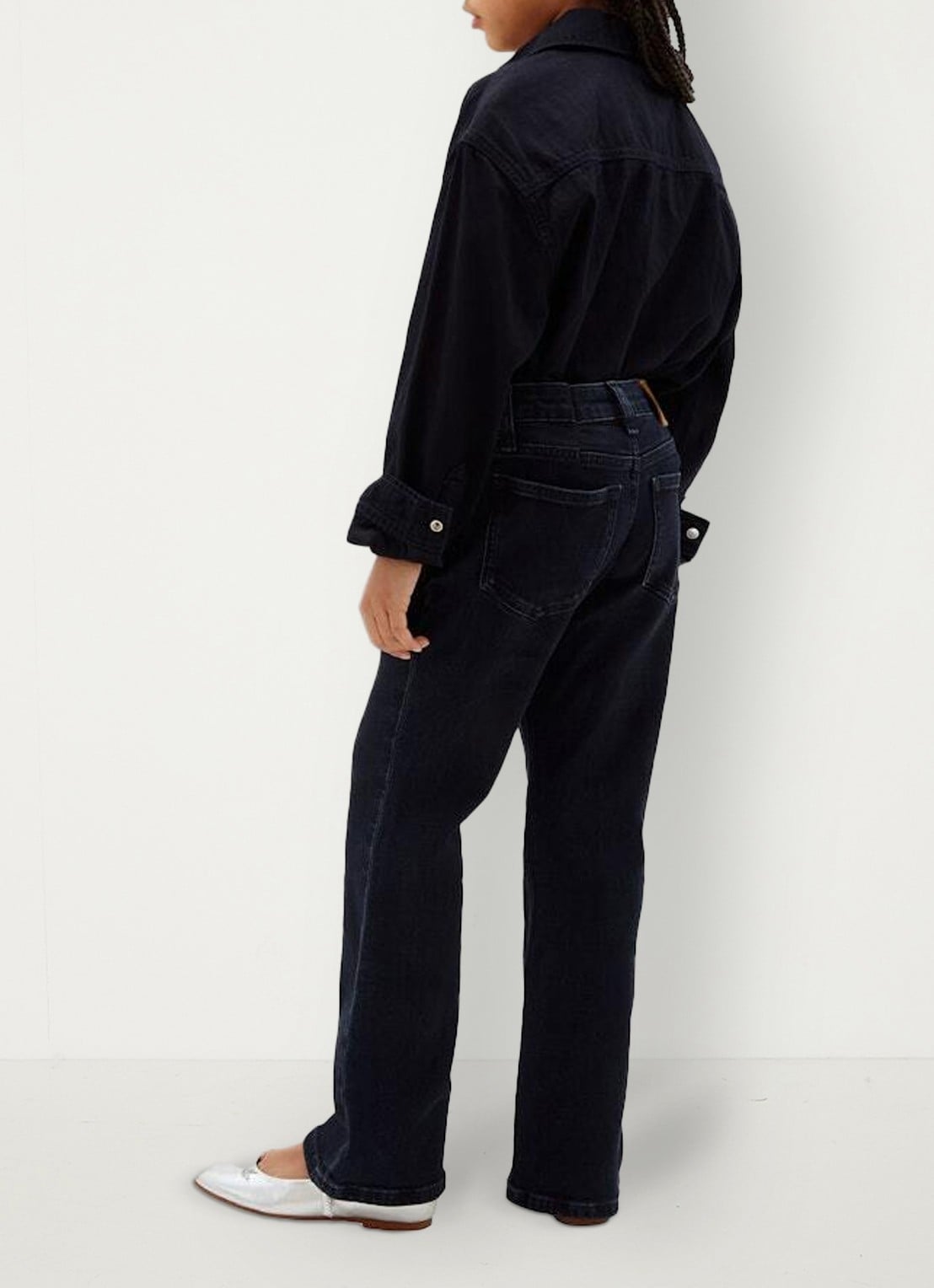 Calvin Klein Flared jeans met steekzakken - achterkant 2 donkerblauw