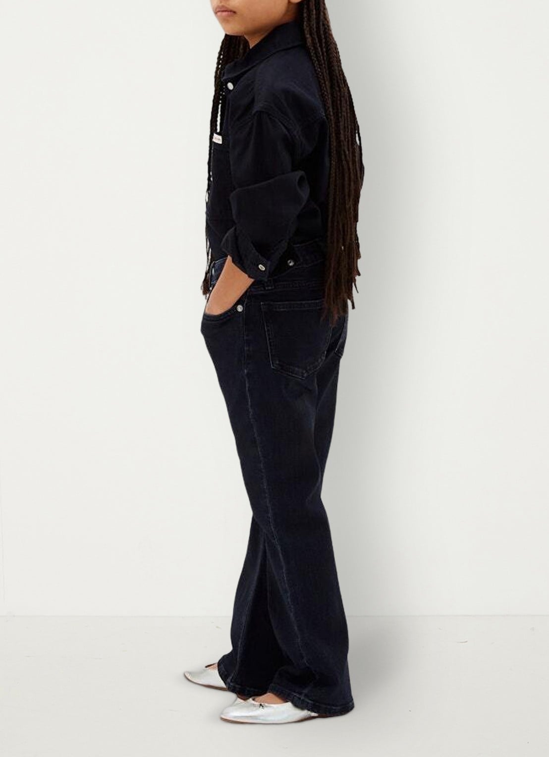 Calvin Klein Flared jeans met steekzakken - detail 5 donkerblauw