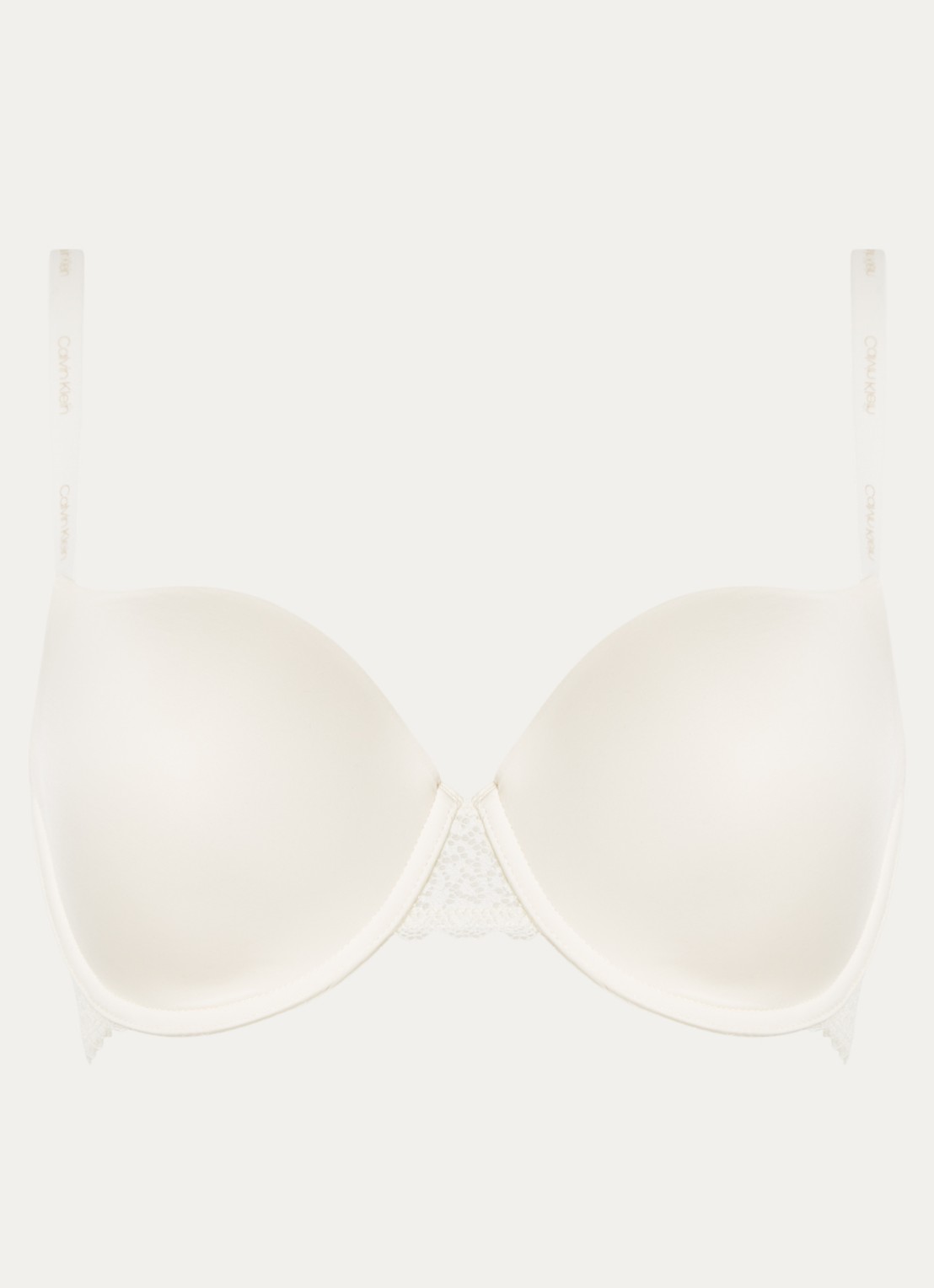 Calvin Klein Flirty voorgevormde balconette bh met kant - voorkant 3 wit