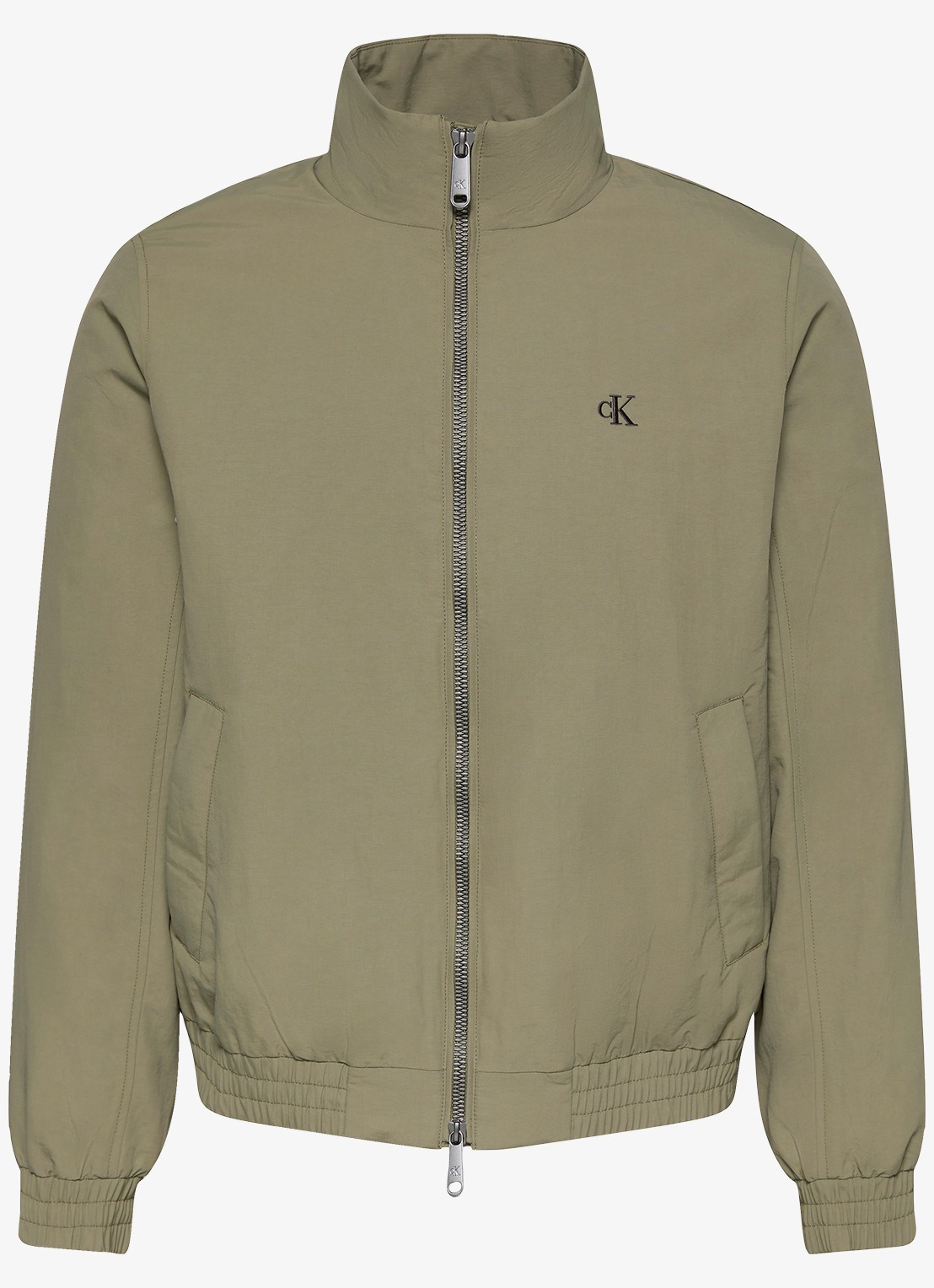 Calvin Klein Gewatteerd jack met logo - voorkant dusty olive-ldy /  groen
