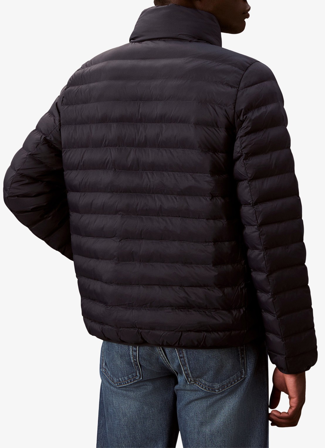 Calvin Klein Gewatteerde jas met opstaande kraag - achterkant 6 donkerblauw