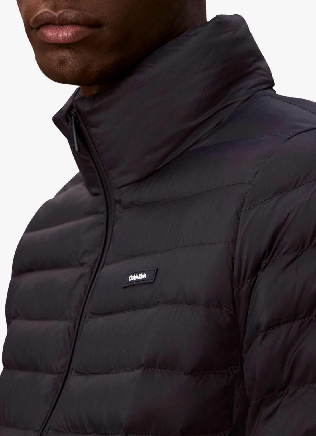 Calvin Klein Gewatteerde jas met opstaande kraag - detail 2 donkerblauw