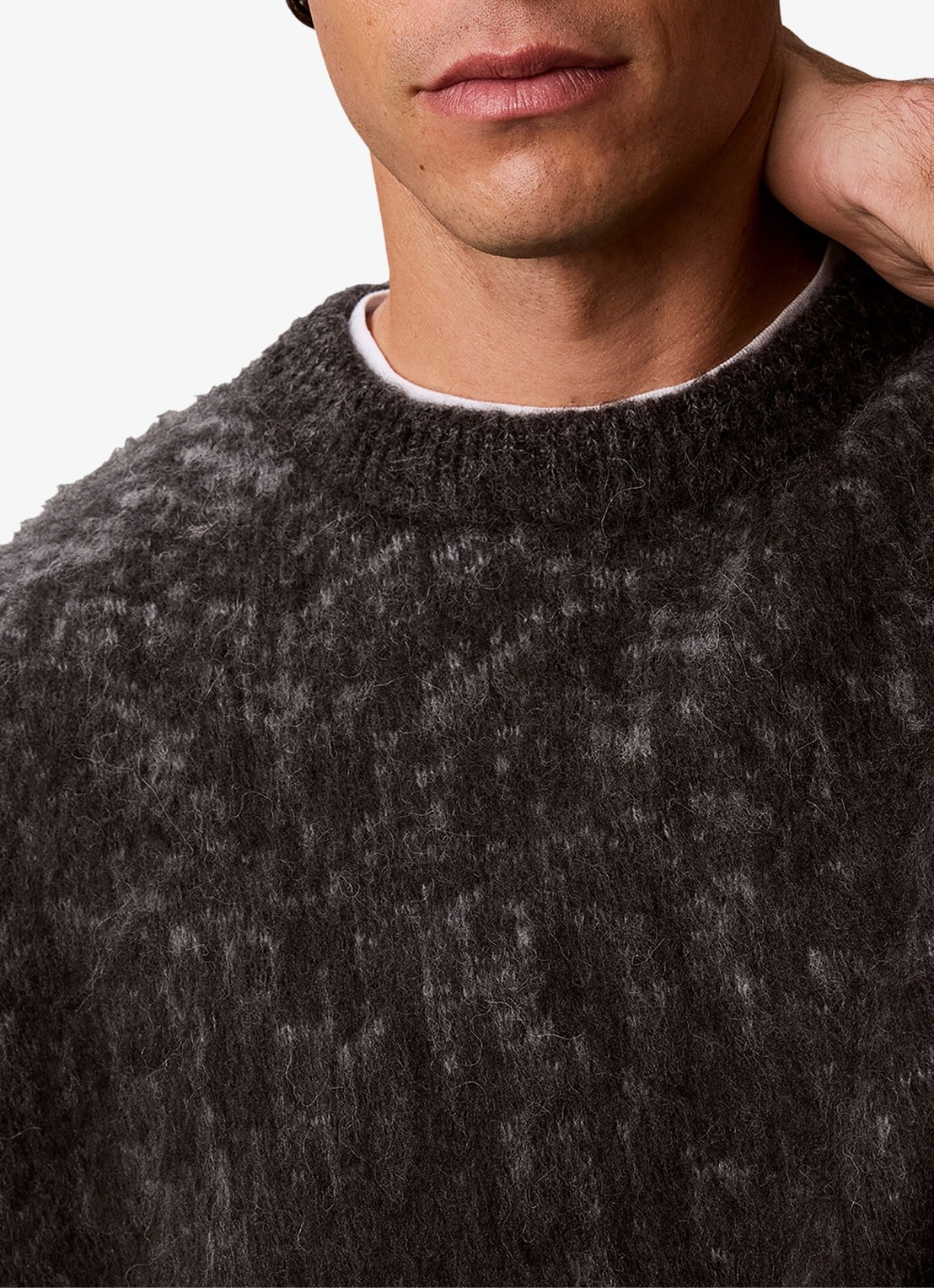 Calvin Klein Grofgebreide trui met ombré-effect - detail 5 donkergrijs