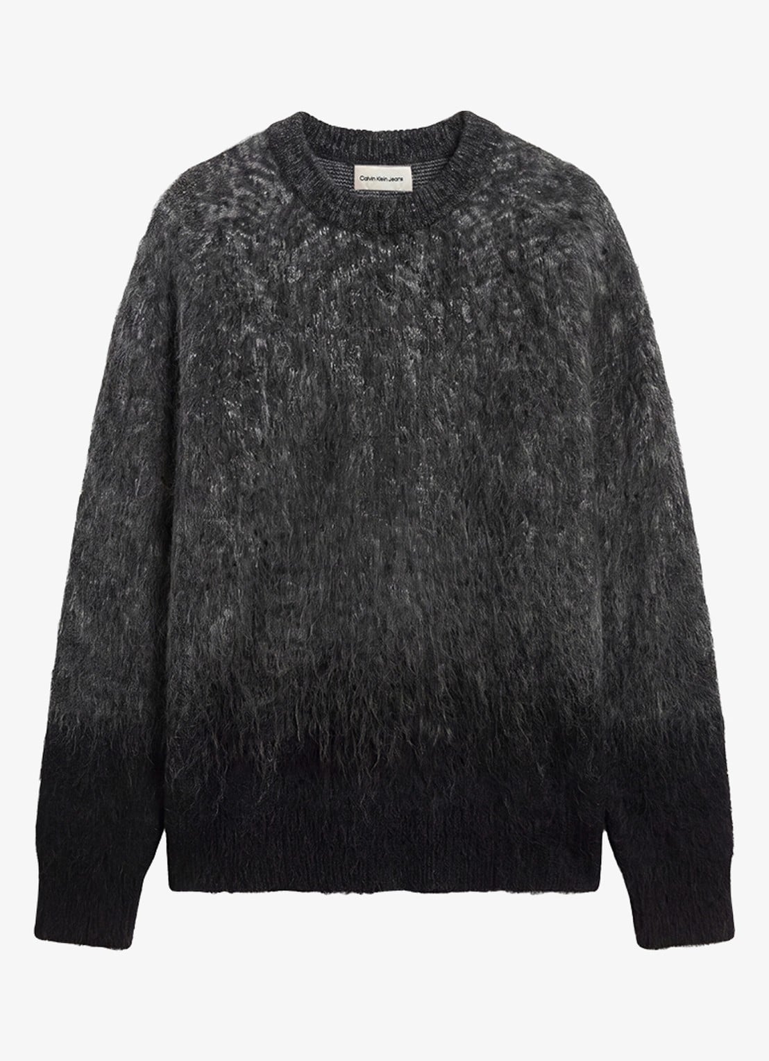 Calvin Klein Grofgebreide trui met ombré-effect - voorkant donkergrijs
