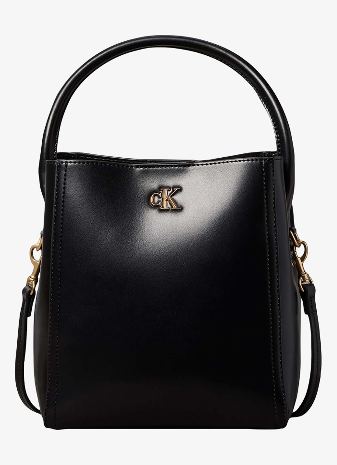 Calvin Klein Handtas met logo - voorkant 4 zwart