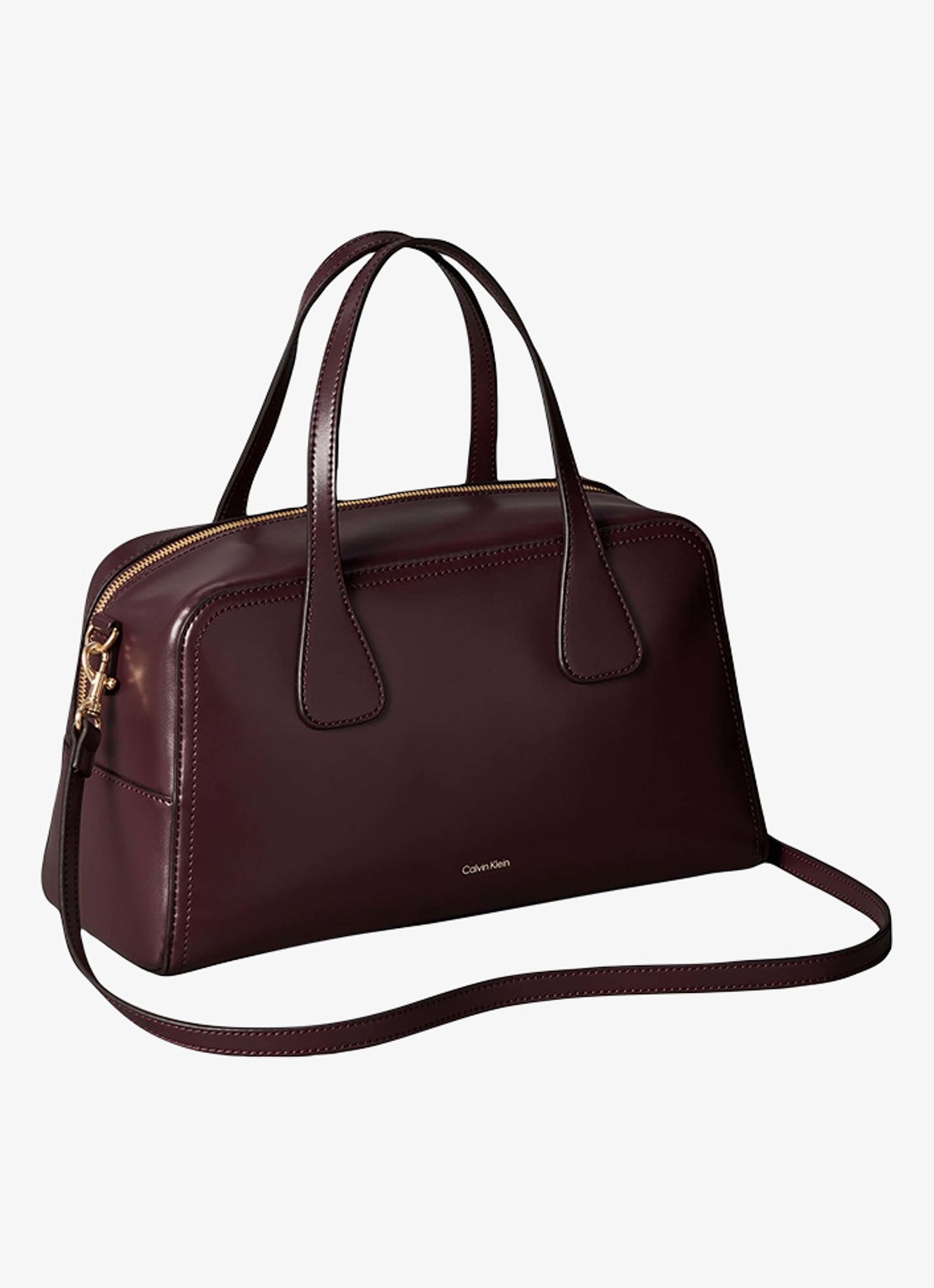 Calvin Klein Handtas met logo - achterkant lichtbruin