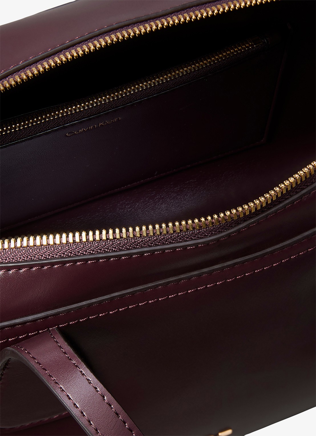 Calvin Klein Handtas met logo - detail 4 lichtbruin