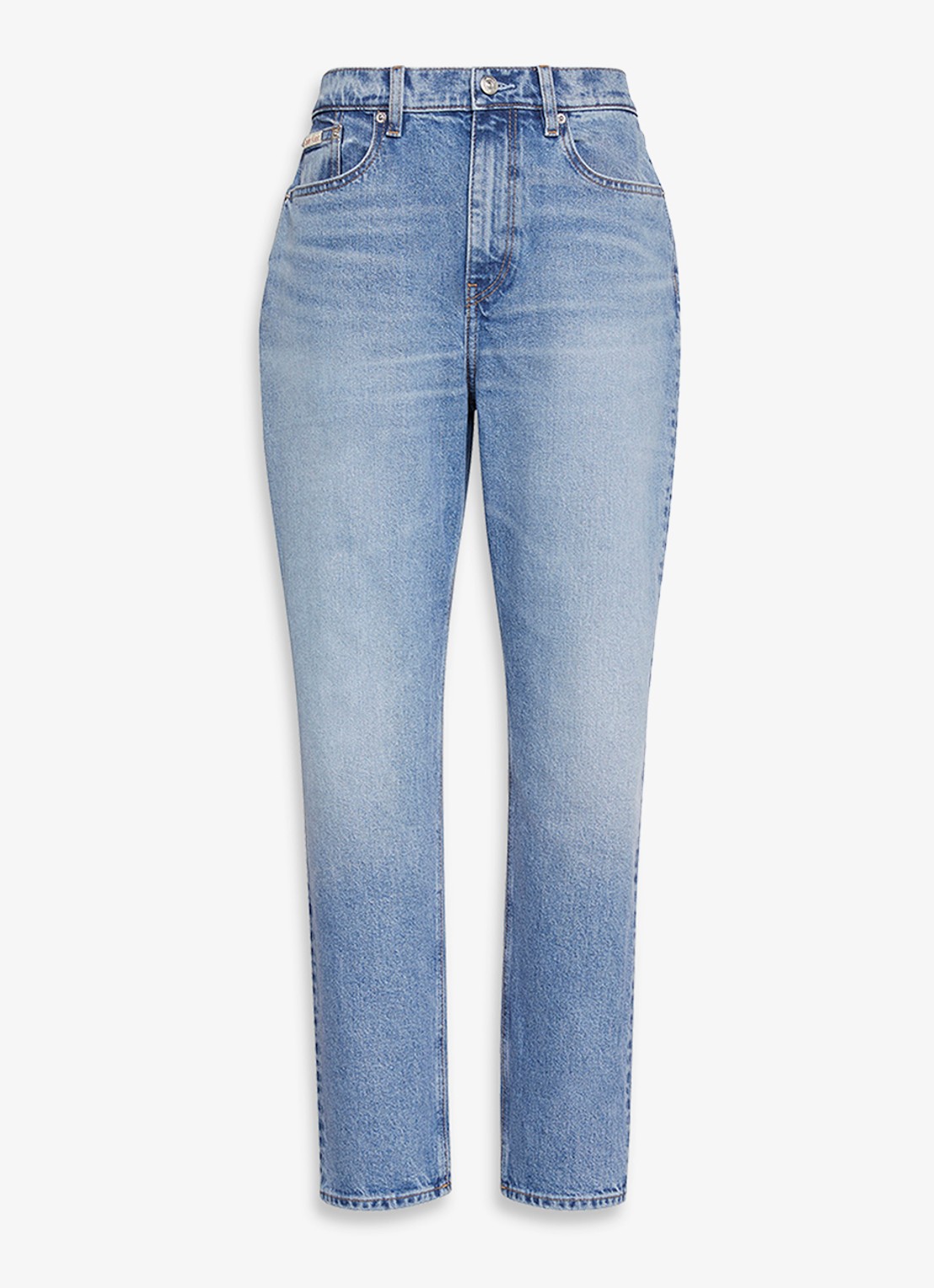 Calvin Klein High waist cropped mom jeans met medium wassing - voorkant indigo