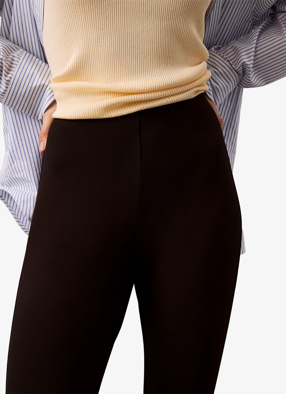 Calvin Klein High waist legging met paspelzak - detail 4 zwart