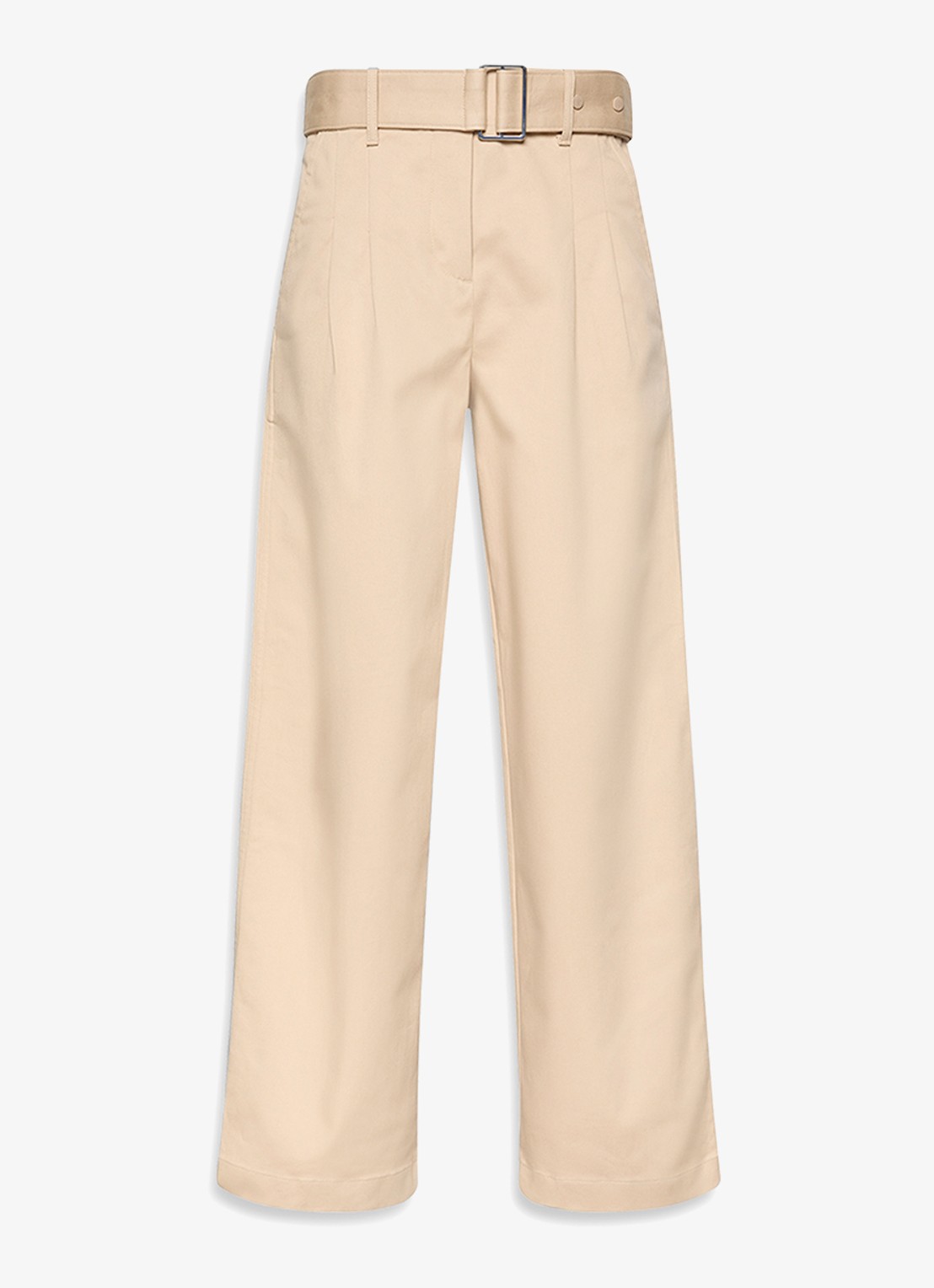 Calvin Klein High waist loose fit pantalon met ceintuur - voorkant creme