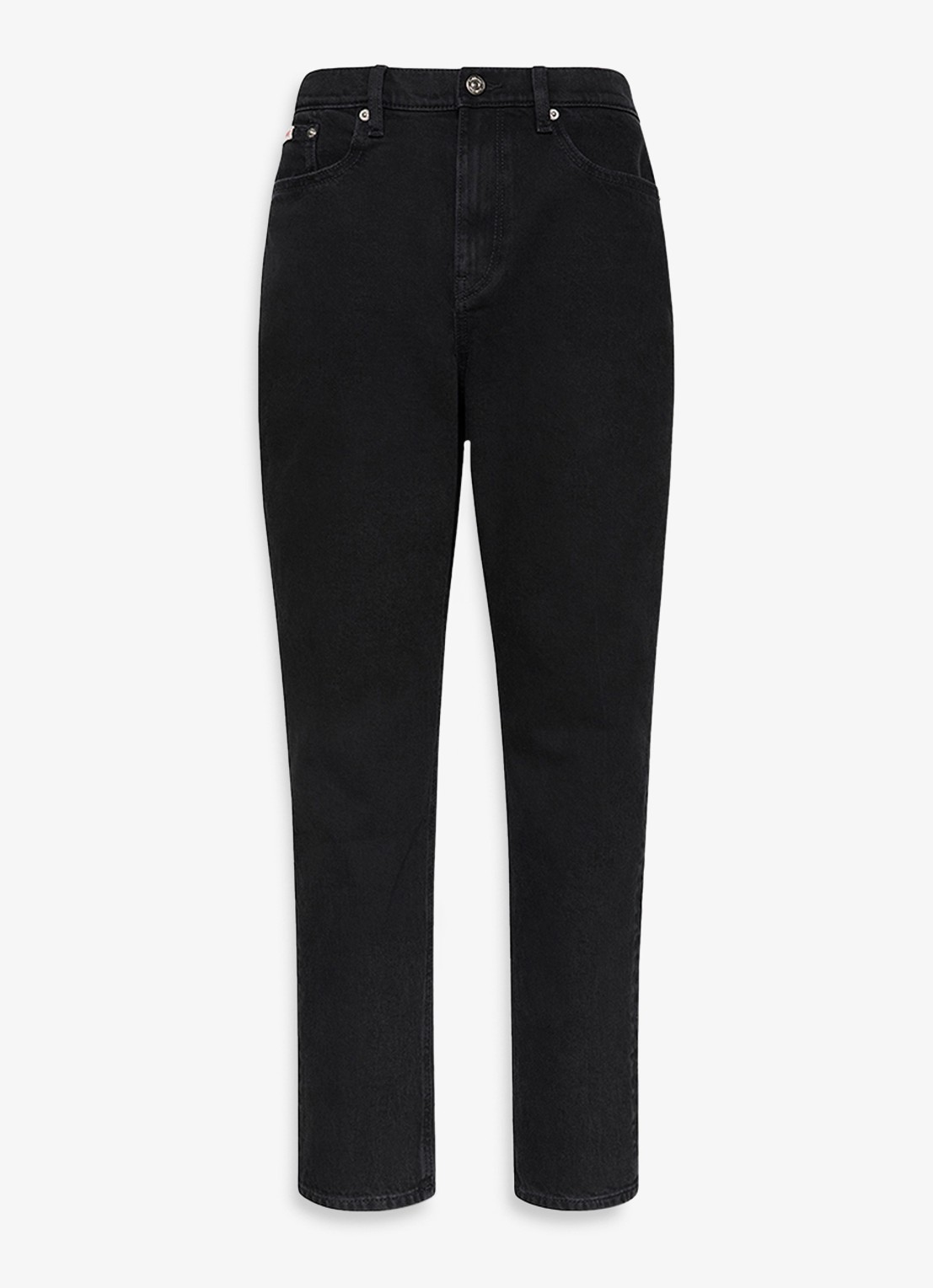 Calvin Klein High waist mom jeans met gekleurde wassing - voorkant zwart