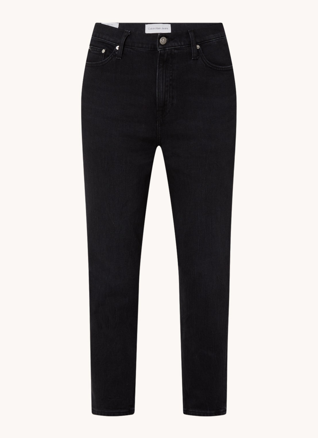Calvin Klein High waist mom jeans met gekleurde wassing - voorkant denim
