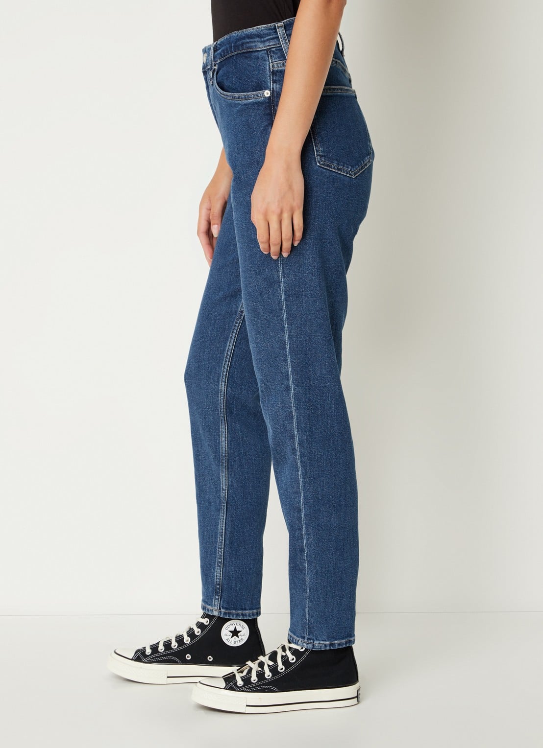 Calvin Klein High waist mom jeans met medium wassing  - detail 5 indigo
