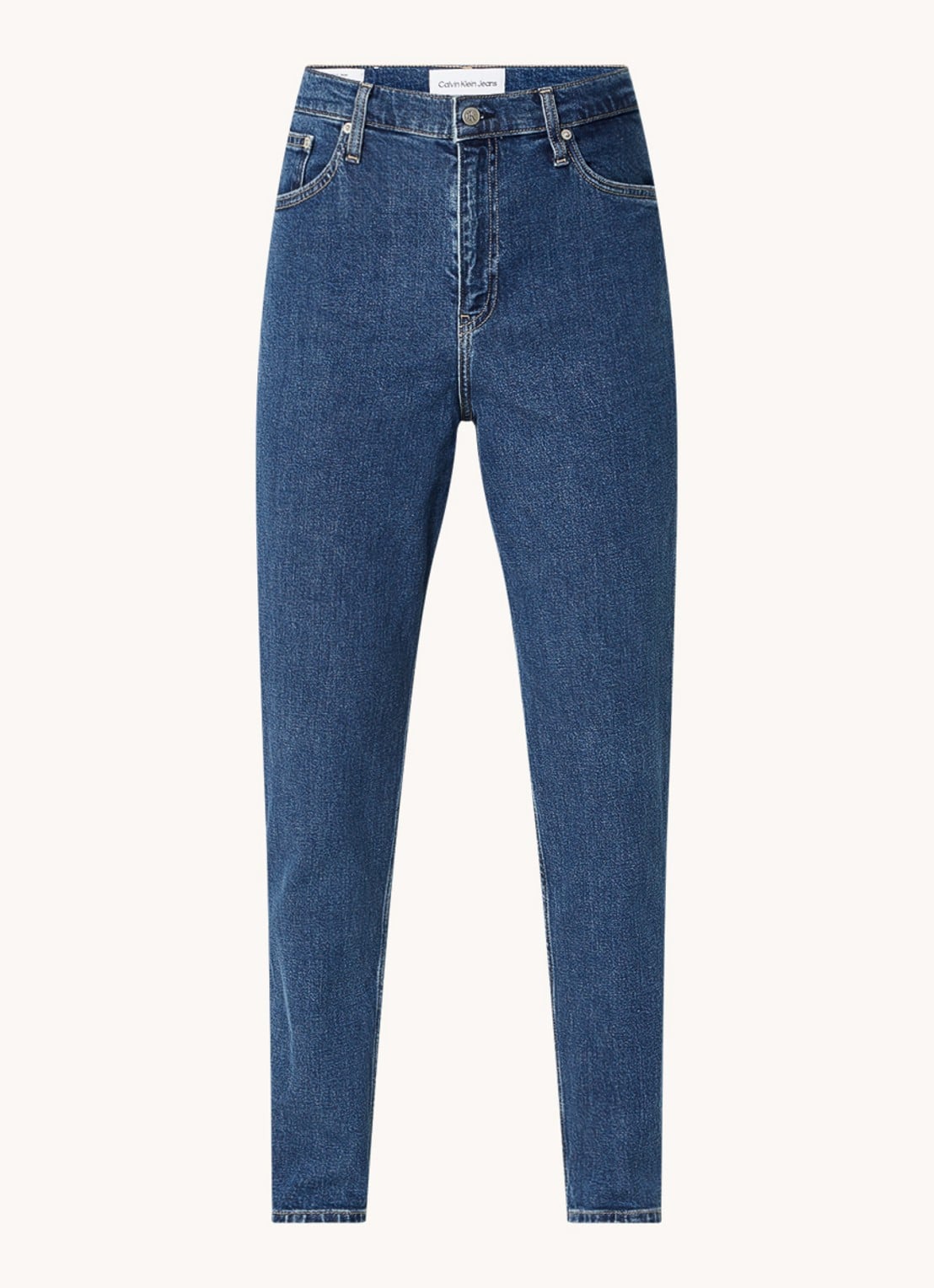 Calvin Klein High waist mom jeans met medium wassing  - voorkant 2 indigo
