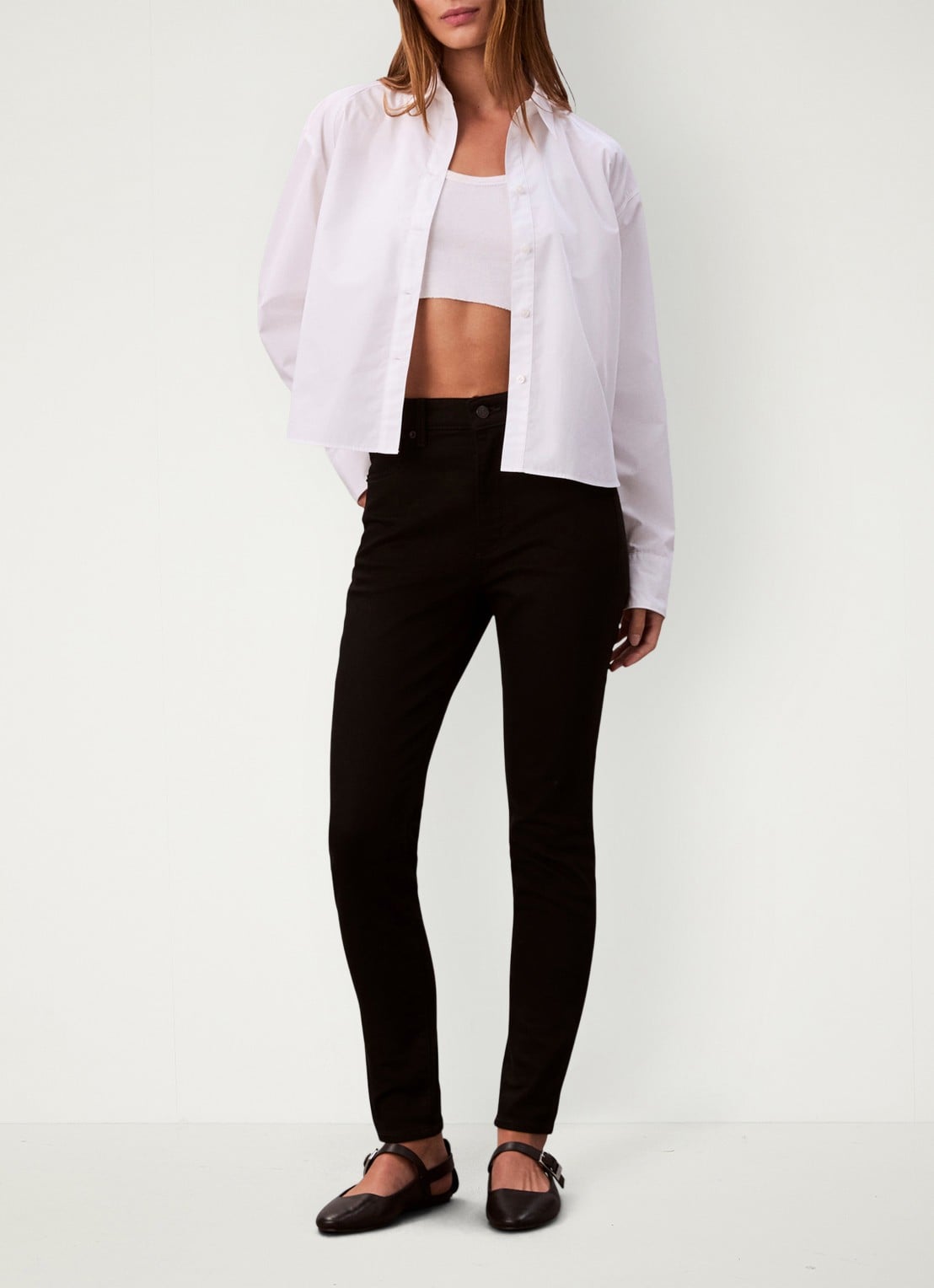 Calvin Klein High waist skinny jeans met gekleurde wassing - detail 3 zwart
