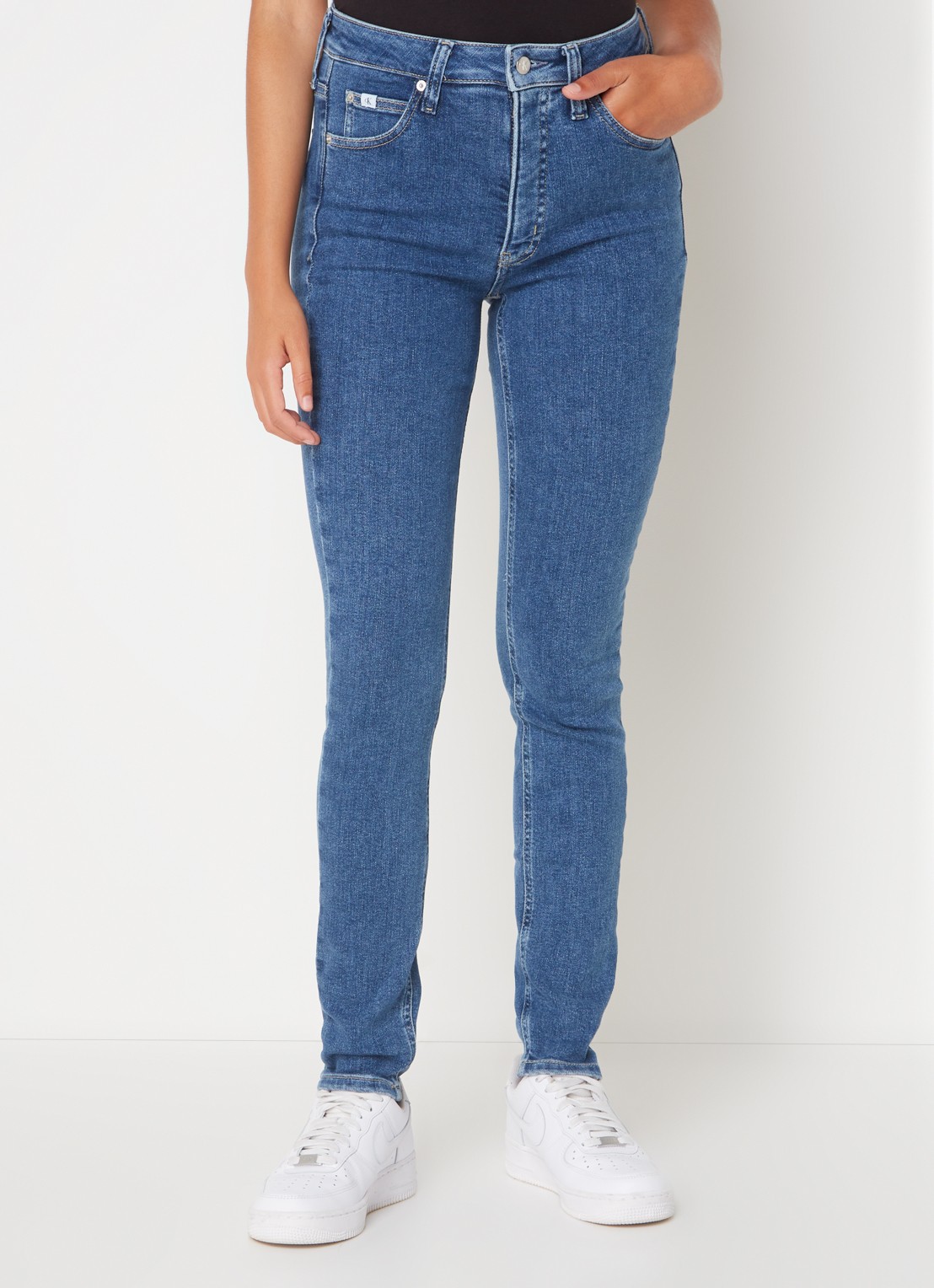 Calvin Klein High waist skinny jeans met medium wassing  - detail 3 denim