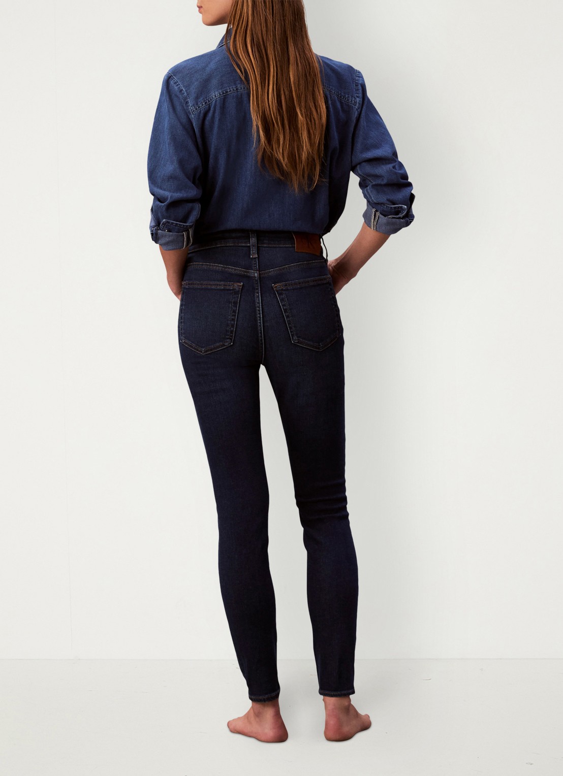 Calvin Klein High waist skinny jeans met steekzakken - achterkant 6 denim