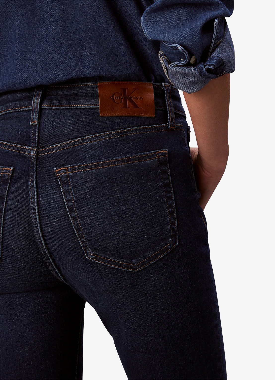 Calvin Klein High waist skinny jeans met steekzakken - detail 5 denim