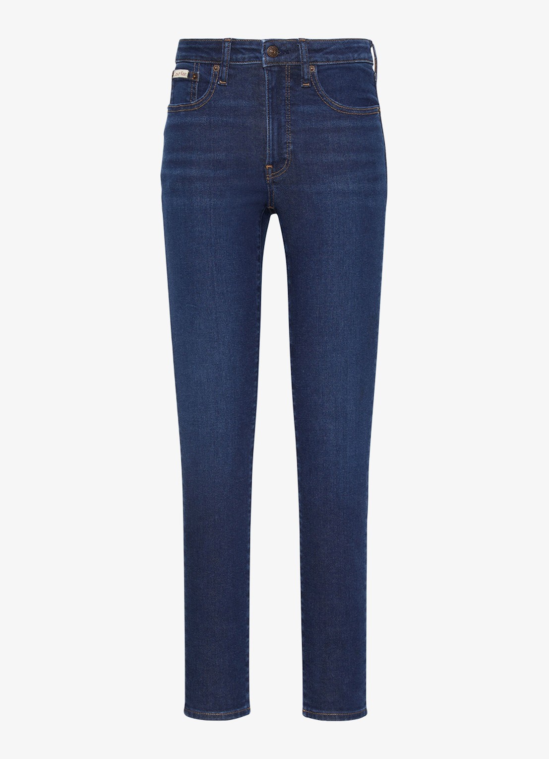 Calvin Klein High waist skinny jeans met steekzakken - voorkant denim